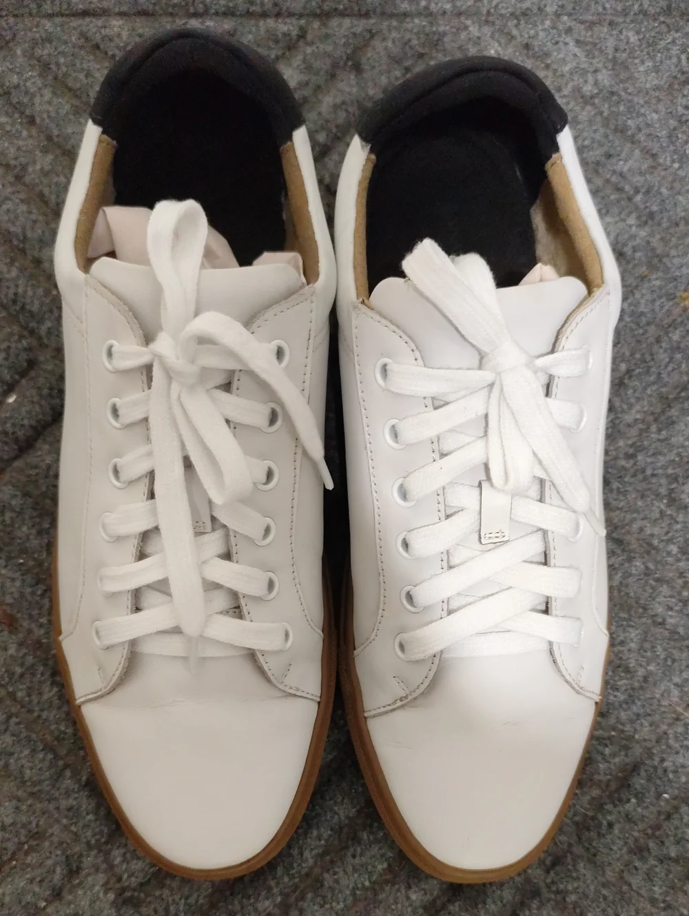 Banana Republic White Leather Sneakers with Gum Sole
